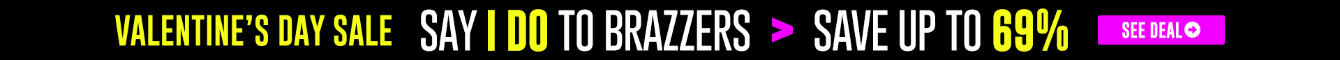 This is an advertisement banner for Brazzers